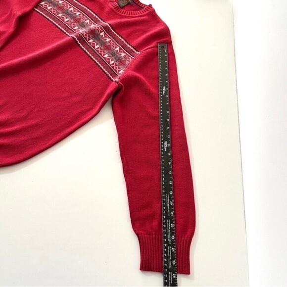 Dockers 100% Cotton Red & Gray Fair Isle Grandpa / Dad Sweater Size Large - Picture 9 of 13
